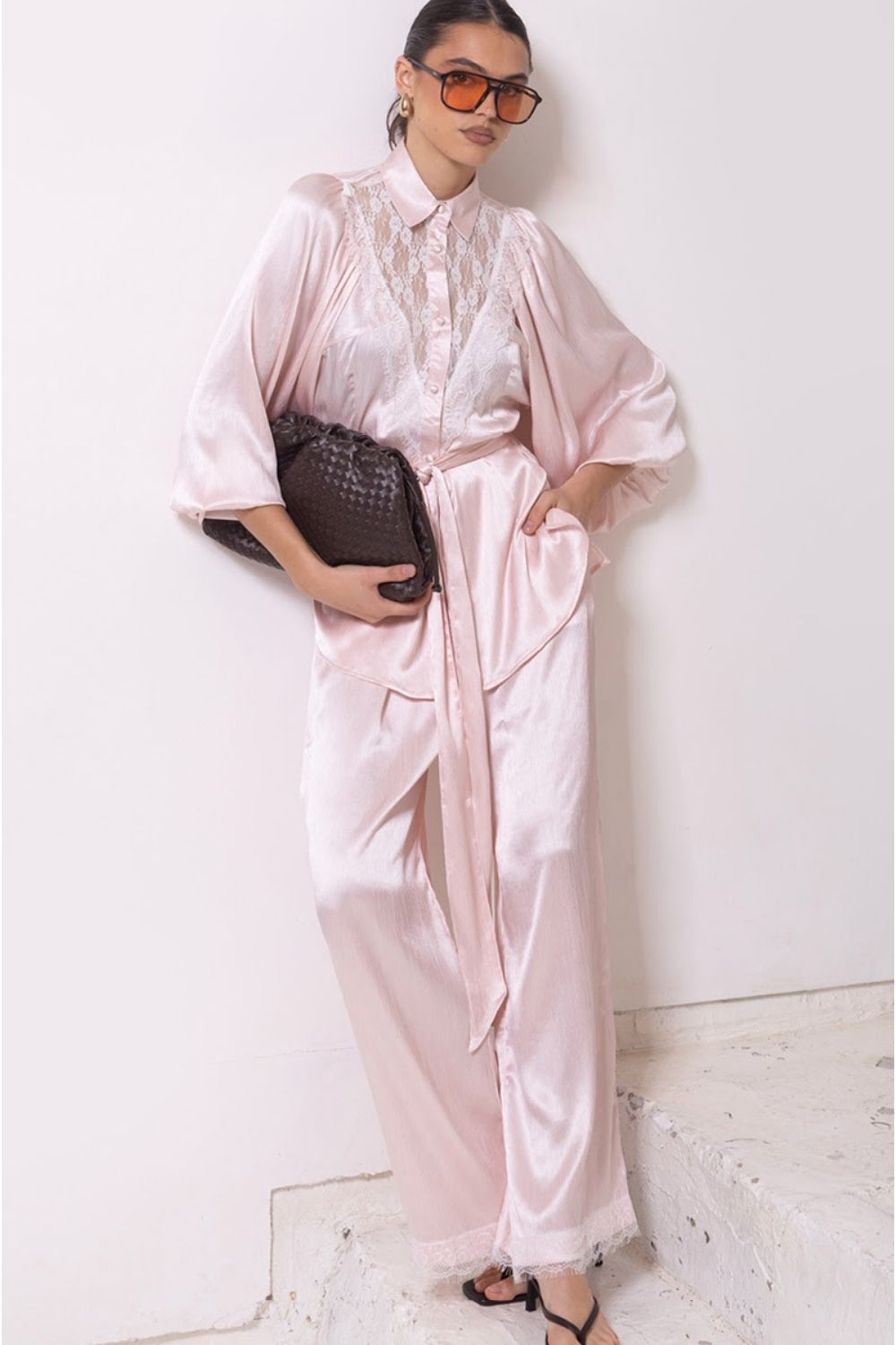 Paris Satin Pant Powder Pink