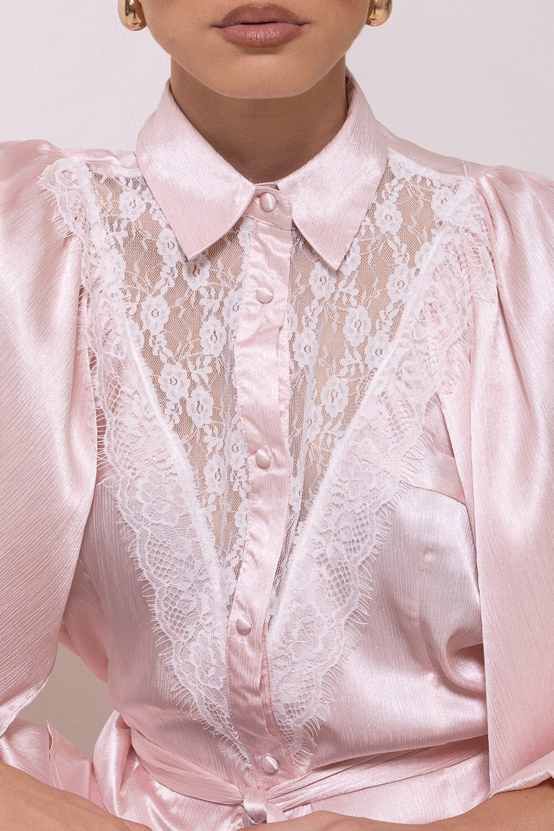 Paris Lace Insert Satin Pant